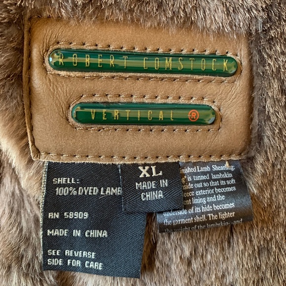 Robert Comstock  Lamb Shearling Coat 3/4 length XL - Picture 3 of 3